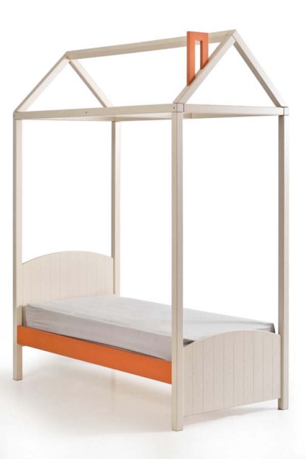 Παιδικό Κρεβάτι από Μασίφ ξύλο Πεύκου ΤΟΞΟ με ουρανό – FIT