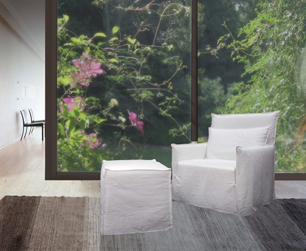 Πολυθρόνα με ύφασμα και υποπόδιο kolossos cfw