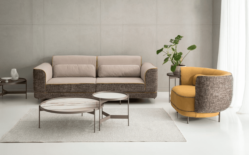 Καναπές Oscar και πολυθρόνα Diana νέα έπιπλα καθιστικού verfo lab ,