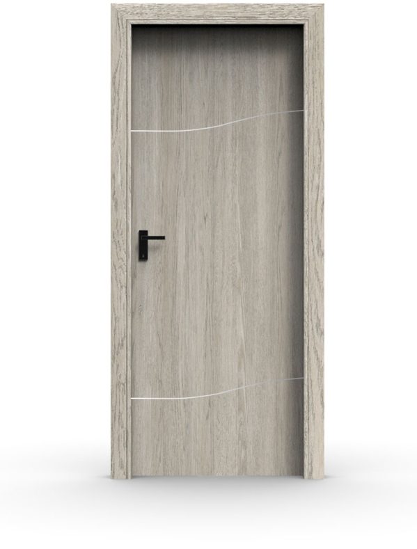 Εσωτερική πόρτα laminate με inox